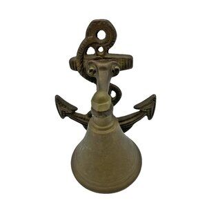 Vintage Wall Mount Solid Brass Nautical Ship Bell Sailor Bird Duck Clapper Navy